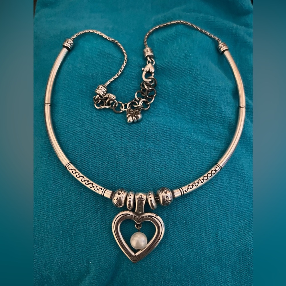Brighton Collar Style Necklace with Pearl Drop